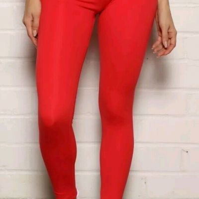 Fashion Nova Go For It  Red Leggings Size M